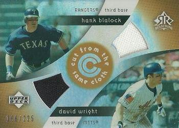 2005 Upper Deck Reflections - Cut From the Same Cloth Dual Jersey #CC-BW David Wright / Hank Blalock Front