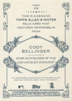 2019 Topps Allen & Ginter - Full-Size Relics A #FSRA-CB Cody Bellinger Back