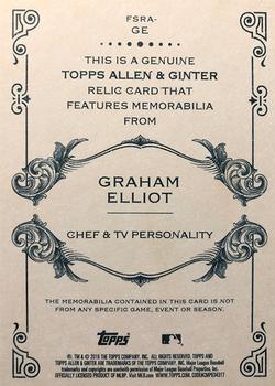 2019 Topps Allen & Ginter - Full-Size Relics A #FSRA-GE Graham Elliot Back