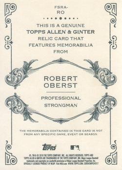 2019 Topps Allen & Ginter - Full-Size Relics A #FSRA-RO Robert Oberst Back