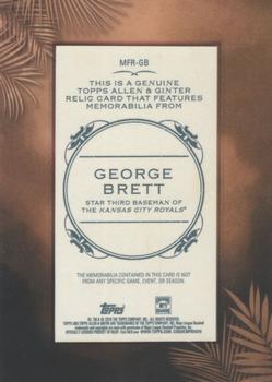 2019 Topps Allen & Ginter - Framed Mini Relics #MFR-GB George Brett Back