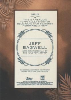 2019 Topps Allen & Ginter - Framed Mini Relics #MFR-JB Jeff Bagwell Back
