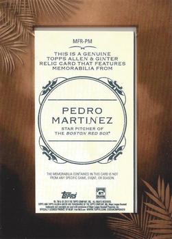 2019 Topps Allen & Ginter - Framed Mini Relics #MFR-PM Pedro Martinez Back