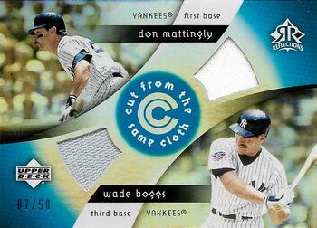 2005 Upper Deck Reflections - Cut From the Same Cloth Dual Jersey Blue #CC-MB Don Mattingly / Wade Boggs Front