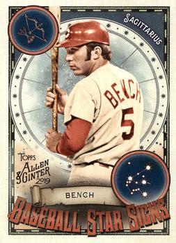 2019 Topps Allen & Ginter - Baseball Star Signs #BSS-32 Johnny Bench Front