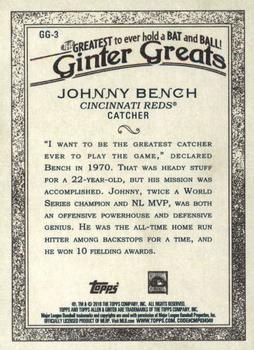 2019 Topps Allen & Ginter - Ginter Greats #GG-3 Johnny Bench Back