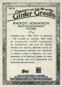 2019 Topps Allen & Ginter - Ginter Greats #GG-18 Randy Johnson Back