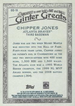 2019 Topps Allen & Ginter - Ginter Greats #GG-19 Chipper Jones Back
