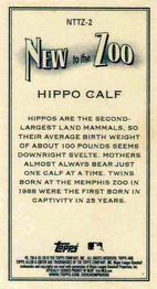 2019 Topps Allen & Ginter - New to the Zoo #NTTZ-2 Hippo Calf Back