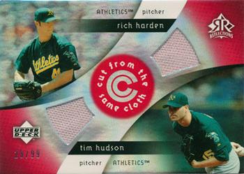 2005 Upper Deck Reflections - Cut From the Same Cloth Dual Jersey Red #CC-HH Rich Harden / Tim Hudson Front