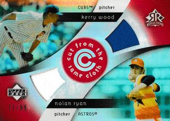 2005 Upper Deck Reflections - Cut From the Same Cloth Dual Jersey Red #CC-WR Kerry Wood / Nolan Ryan Front