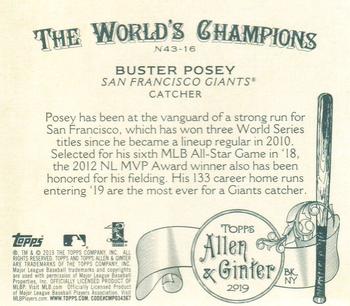 2019 Topps Allen & Ginter - N43 Box Loaders #N43-16 Buster Posey Back