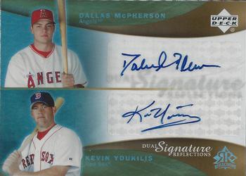 2005 Upper Deck Reflections - Dual Signatures #DMKY Dallas McPherson / Kevin Youkilis Front