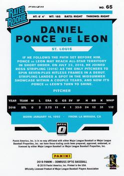 2019 Donruss Optic - Carolina Blue/White #65 Daniel Ponce de Leon Back