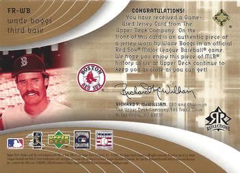 2005 Upper Deck Reflections - Fabric Jersey #FR-WB Wade Boggs Back