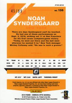 2019 Donruss Optic - Orange #136 Noah Syndergaard Back