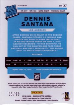 2019 Donruss Optic - Pandora #37 Dennis Santana Back