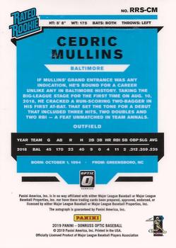 2019 Donruss Optic - Rated Rookie Signatures #RRS-CM Cedric Mullins Back