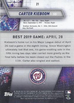 2019 Bowman's Best #21 Carter Kieboom Back