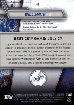 2019 Bowman's Best #41 Will Smith Back