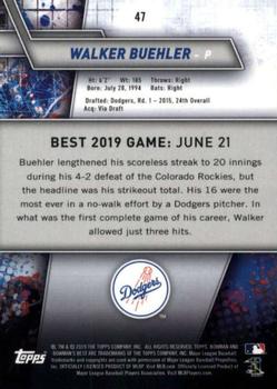 2019 Bowman's Best #47 Walker Buehler Back