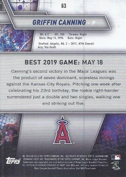 2019 Bowman's Best #63 Griffin Canning Back