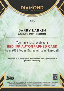 2019 Topps Diamond Icons - Red Ink Autographs #RI-BL Barry Larkin Back