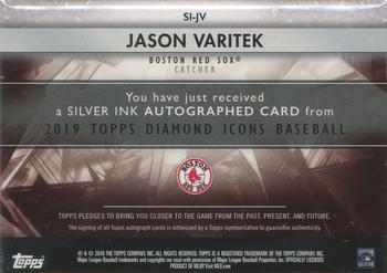 2019 Topps Diamond Icons - Silver Ink Autographs Purple #SI-JV Jason Varitek Back