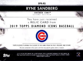 2019 Topps Diamond Icons - Single-Player Relics #SPR-RS Ryne Sandberg Back
