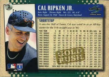 1995 Score - Gold Rush Redeemed Stamped #3 Cal Ripken Jr. Back