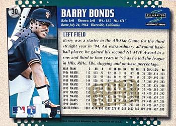 1995 Score - Gold Rush Redeemed Stamped #30 Barry Bonds Back