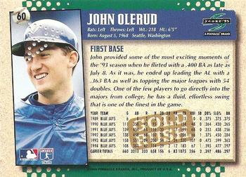 1995 Score - Gold Rush Redeemed Stamped #60 John Olerud Back