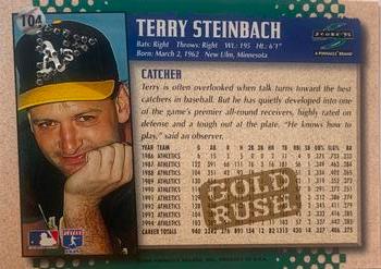 1995 Score - Gold Rush Redeemed Stamped #104 Terry Steinbach Back