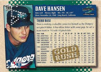 1995 Score - Gold Rush Redeemed Stamped #169 Dave Hansen Back