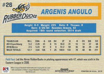 2019 Grandstand Akron RubberDucks #NNO Argenis Angulo Back