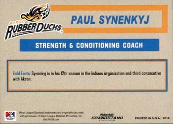 2019 Grandstand Akron RubberDucks #NNO Paul Synenkyj Back