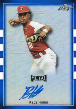 2018 Leaf Metal Perfect Game All-American - Prismatic Blue Auto #BA-RH1 Rece Hinds Front