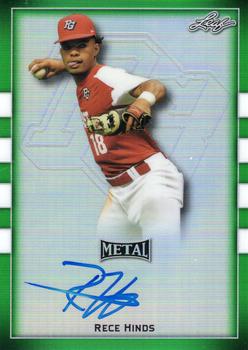 2018 Leaf Metal Perfect Game All-American - Prismatic Green Auto #BA-RH1 Rece Hinds Front