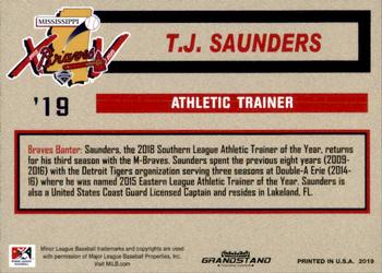 2019 Grandstand Mississippi Braves #NNO T.J. Saunders Back