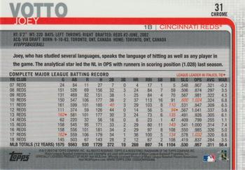 2019 Topps Chrome - Prism Refractor #31 Joey Votto Back