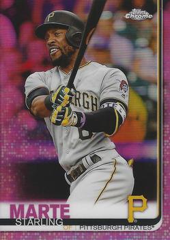 2019 Topps Chrome - Pink Refractor #18 Starling Marte Front