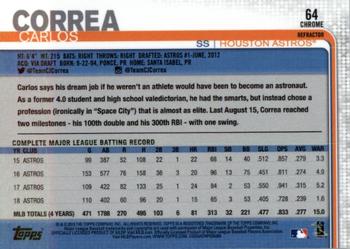 2019 Topps Chrome - Pink Refractor #64 Carlos Correa Back