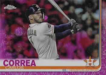 2019 Topps Chrome - Pink Refractor #64 Carlos Correa Front