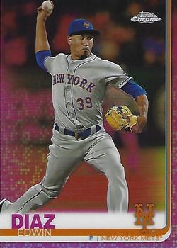 2019 Topps Chrome - Pink Refractor #74 Edwin Diaz Front