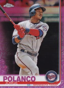 2019 Topps Chrome - Pink Refractor #81 Jorge Polanco Front
