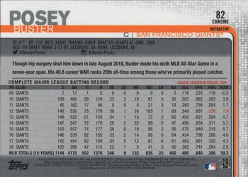 2019 Topps Chrome - Pink Refractor #82 Buster Posey Back