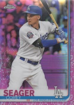 2019 Topps Chrome - Pink Refractor #106 Corey Seager Front