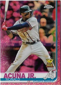 2019 Topps Chrome - Pink Refractor #117 Ronald Acuña Jr. Front