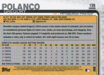 2019 Topps Chrome - Pink Refractor #159 Gregory Polanco Back