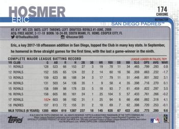 2019 Topps Chrome - Pink Refractor #174 Eric Hosmer Back